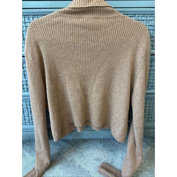 NWOT Reformation Luisa Cropped cashmere Sweater Camel Color, Large $228 A23 - Picture 9 of 9